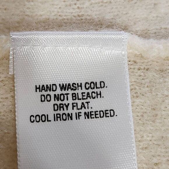 Classic Elements Woman wool full zip sweater cream shimmer gold 16-18W cardigan - Picture 7 of 7